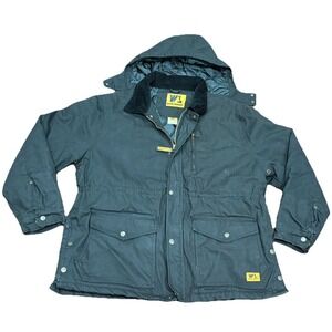 Wells Lamont Jacket Men XL Black Canvas Quilted Insulated Full Zip Workwear READ